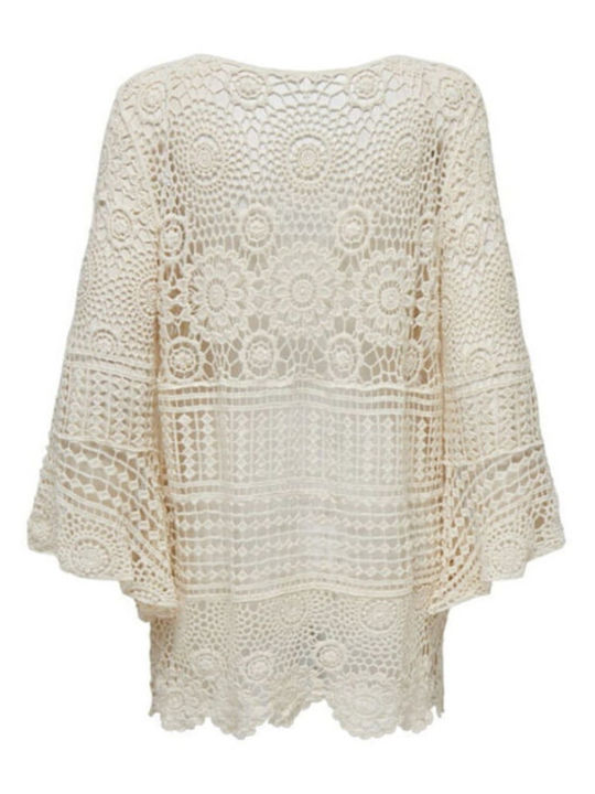 Only Women's Perforated Blouse Beige