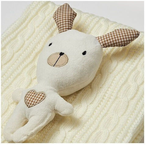 Evita Baby Blanket Nursery Swaddling Blanket Knitted Beige Light Pink 90x95cm