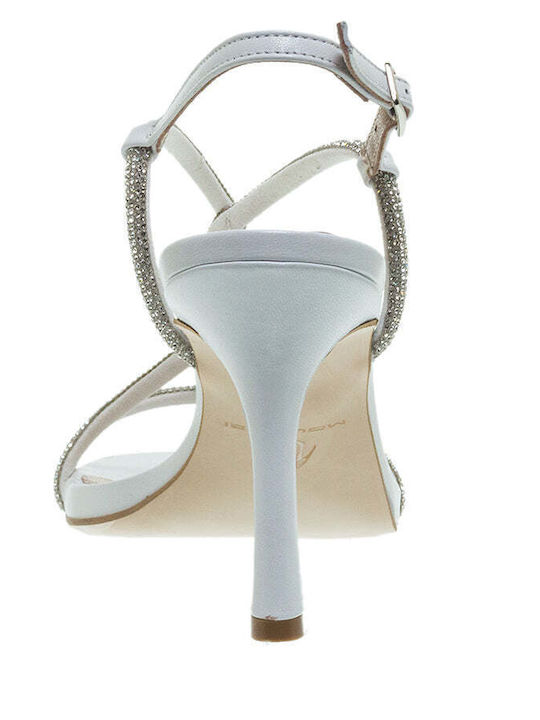 Mourtzi Platform Leather Women's Sandals White with Low Heel