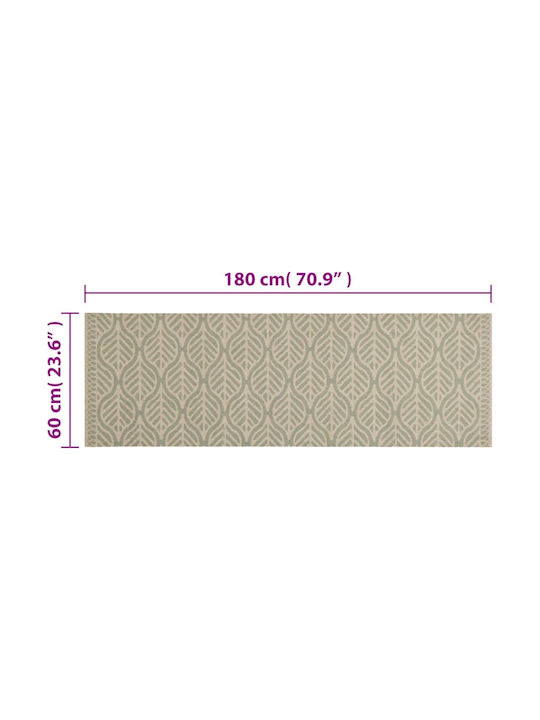 vidaXL Kitchen Mat Runner with Anti-slip Underlay Green 60x180εκ.