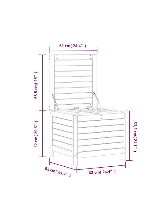vidaXL Outdoor Storage Box Brown L62xW63.5xH53.5cm