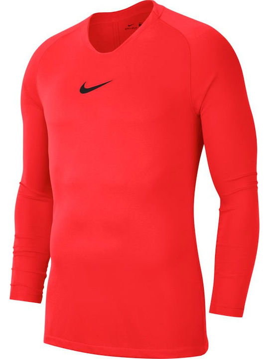 Nike First Layer Ανδρική Μπλούζα Dri-Fit Μακρυμάνικη Κόκκινη