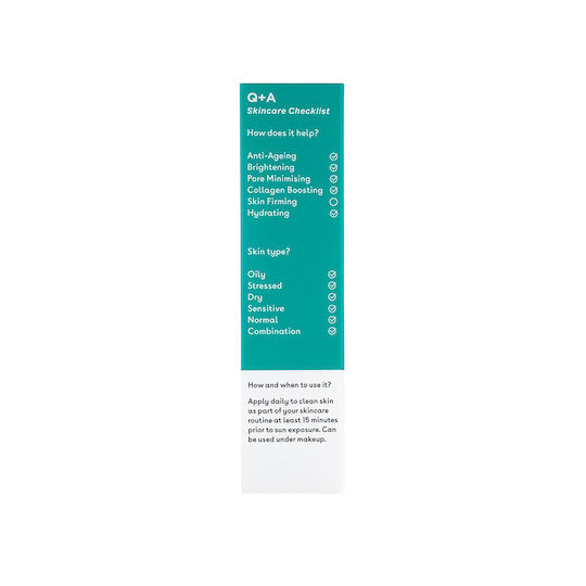 Q+A Natural Skincare Niacinamide Balancing Daily Sunscreen Αντηλιακό Προσώπου SPF50 50ml