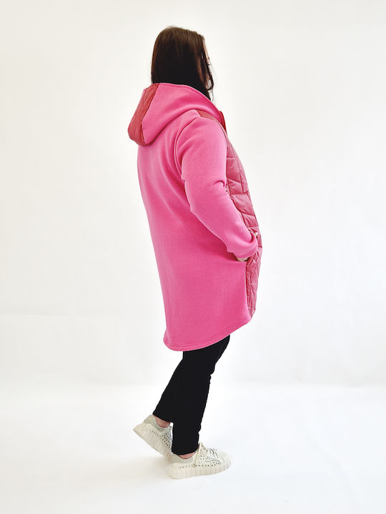 Leichte Steppjacke mit Kapuze Fuchsia 42