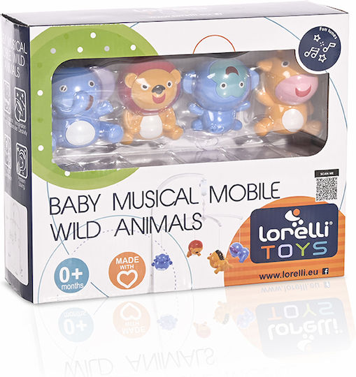 Lorelli Mobile für Kinderbett mit Musik und Rotation Wild Animals für 0++ Monate