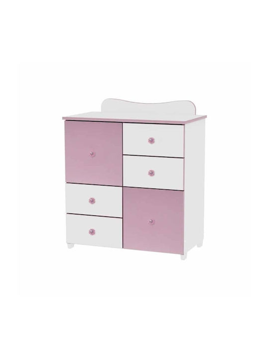 Crossline Baby Dresser with 4 Drawers White 83x71x96cm