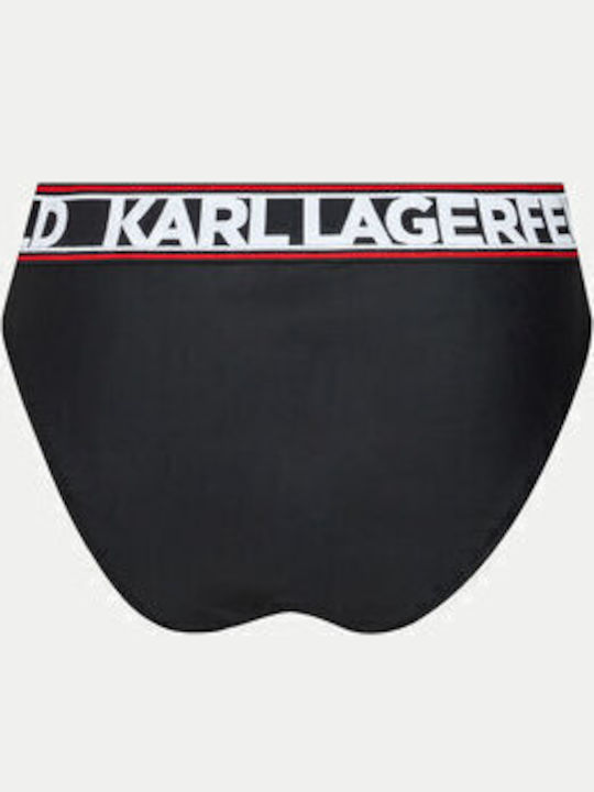 Долнище на бански Karl Lagerfeld 240w2222 черно долнище на бански Karl Lagerfeld