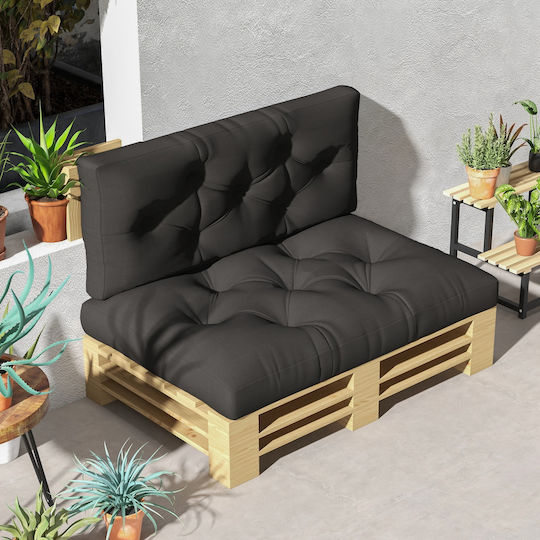 Outsunny Gray Bench Cushion for Pallet with Backrest 2 Pieces