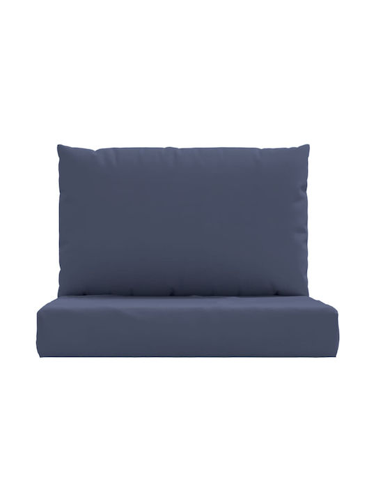 vidaXL Waterproof Bench Cushion for Palette with Backrest Navy Blue 2 Pieces 60x60cm
