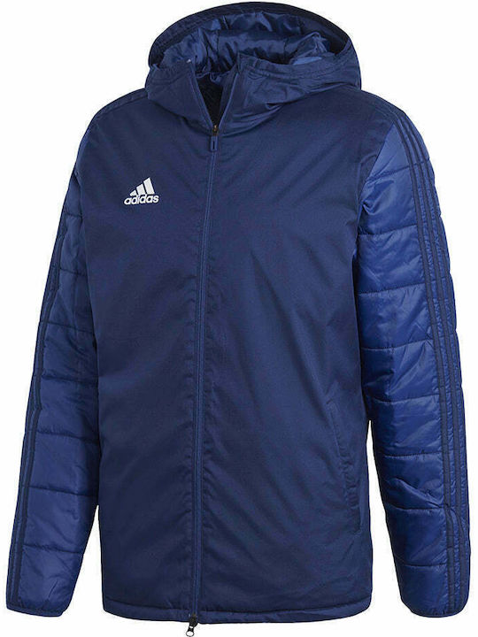 Adidas Core 18 Herren Winter Jacke Lässig Wasserdicht Marineblau