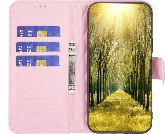 Binfen Diamond Lattice Wallet Δερματίνης Ροζ (Redmi Note 13 Pro 5G / Poco X6)