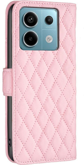 Binfen Diamond Lattice Wallet Δερματίνης Ροζ (Redmi Note 13 Pro 5G / Poco X6)