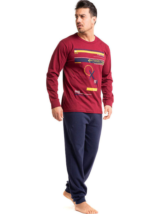 Nina Club Men's Winter Pajamas Set Burgundy
