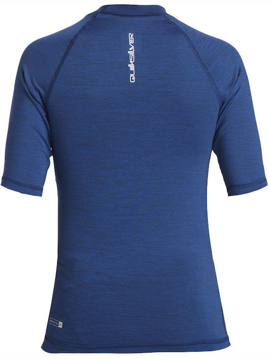 Rash Guard Quiksilver Youth Everyday Short Sleeve UPF 50 Rash Vest Boys 8-16 Monaco Blue Heather