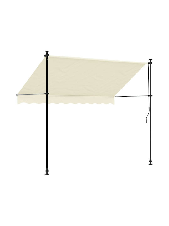 vidaXL Terrace Freestanding Tent with LED Light Beige 2.5x1.5cm