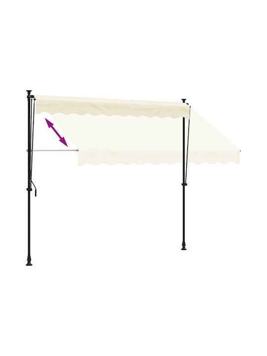 vidaXL Terrace Freestanding Tent with LED Light Beige 2.5x1.5cm