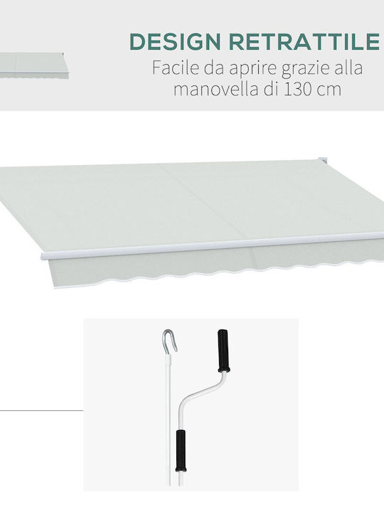 Outsunny Terrace Wall Tent White 2x2.95cm