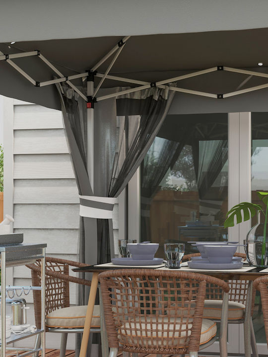 Outsunny Gazebo Garten mit LEDs Gray 3.36x3.36m
