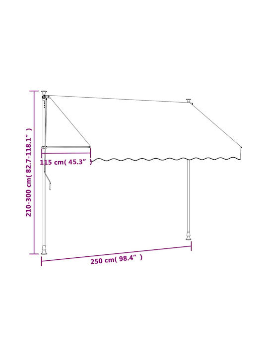 vidaXL Terrace Freestanding Tent with LED Light Beige 2.5x1.5cm