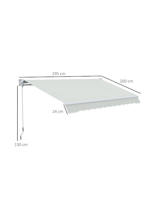 Outsunny Terrace Wall Tent White 2x2.95cm