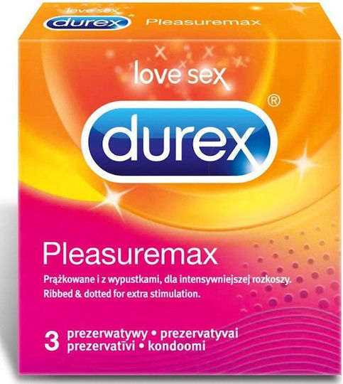 Durex Προφυλακτικά Pleasure Max 3τμχ με Ραβδώσεις