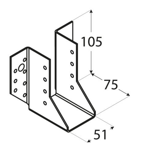 Showood Beam Shoe for Pergola made of Wood 140x100cm 1pcs