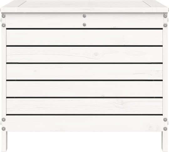 Hölzener Gartenhocker Würfel Für Außenbereich Weiß 62x63,5x53,5cm