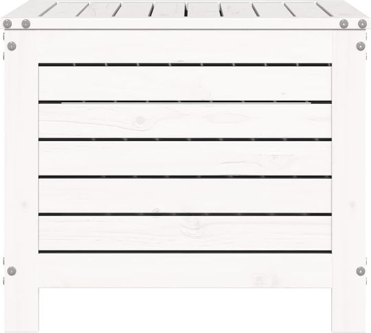 Hölzener Gartenhocker Würfel Für Außenbereich Weiß 62x63,5x53,5cm