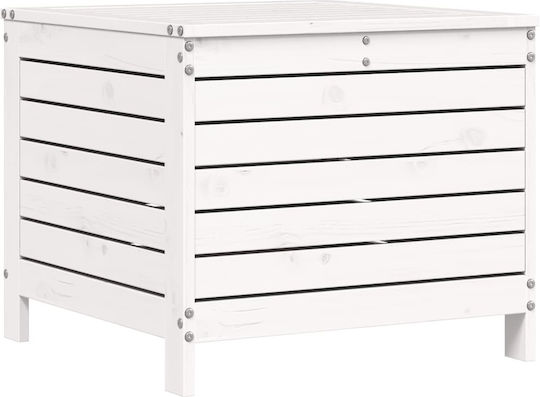 Hölzener Gartenhocker Würfel Für Außenbereich Weiß 62x63,5x53,5cm