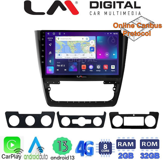 LM Digital Ηχοσύστημα Αυτοκινήτου για Skoda Yeti 2014> (Bluetooth/USB/WiFi/GPS/Apple-Carplay/Android-Auto) με Οθόνη Αφής 10"