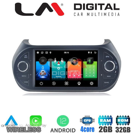 LM Digital Car Audio System for Peugeot Bipper Fiat Fiorino / Qubo Citroen Nemo 2008> (Bluetooth/USB/WiFi/GPS/Apple-Carplay/Android-Auto) with Touch Screen 9"