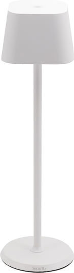 ArteLibre Georgina Metall Tischlampe LED mit Weiß Schirm und Basis