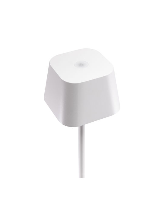 ArteLibre Georgina Metall Tischlampe LED mit Weiß Schirm und Basis