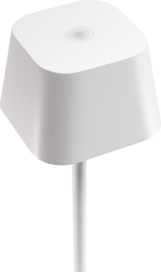ArteLibre Georgina Metall Tischlampe LED mit Weiß Schirm und Basis