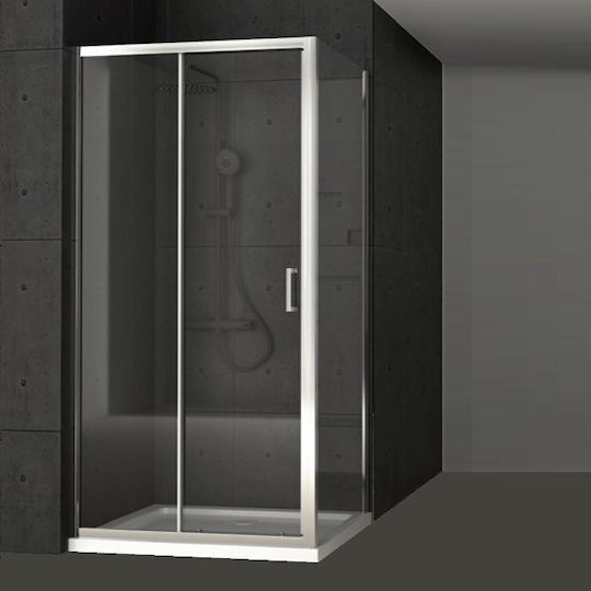 Orabella Cabin for Shower with Sliding Door 70x70x190cm Serigrafato Chrome