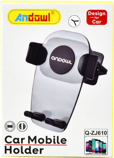 Andowl Qzj610 Βάση Κινητού Αυτοκινήτου 6.5" - 6.5" με Ρυθμιζόμενα Άγκιστρα Μαύρη