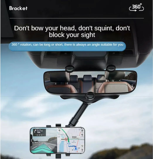 Car Mobile Mount with Adjustable Hooks Black