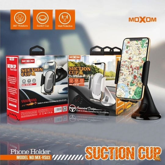 Moxom Βάση Κινητού Αυτοκινήτου Suction Cup Phone Holder με Ρυθμιζόμενα Άγκιστρα