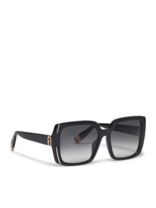 Furla Women's Sunglasses with Black Plastic Frame and Gray Gradient Lens SFU707 0700