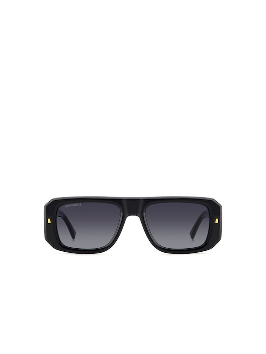 Dsquared2 Sunglasses with Black Plastic Frame and Black Gradient Lens D2 0107/S 807/9O
