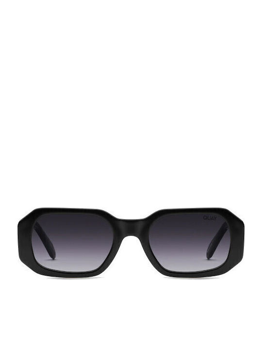 Quay Australia OTLII Unisex Sunglasses with Black Plastic Frame and Black Lens