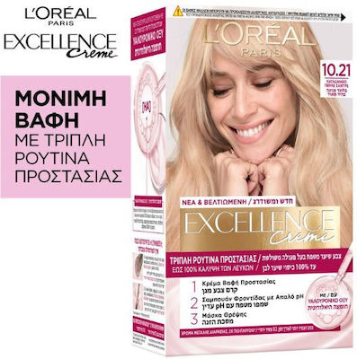 L'Oreal Professionnel Excellence Cream Colour Set Vopsea de Păr 10.21 Persimon Perle Sandre 48ml