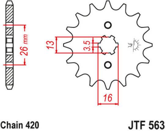 JT Sprockets Vorderes Ritzel für Yamaha DT 50