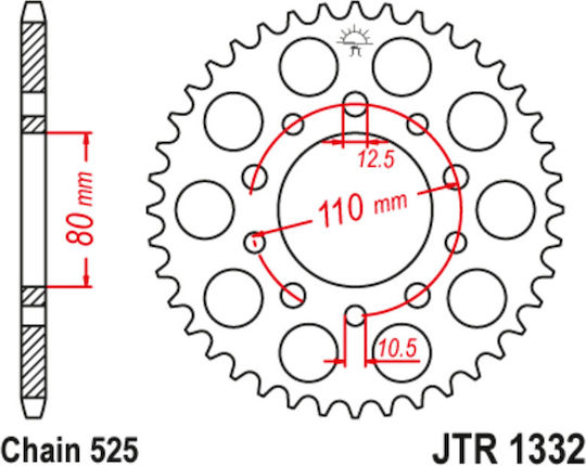 JT Sprockets Γρανάζι Πίσω για Honda CB 400