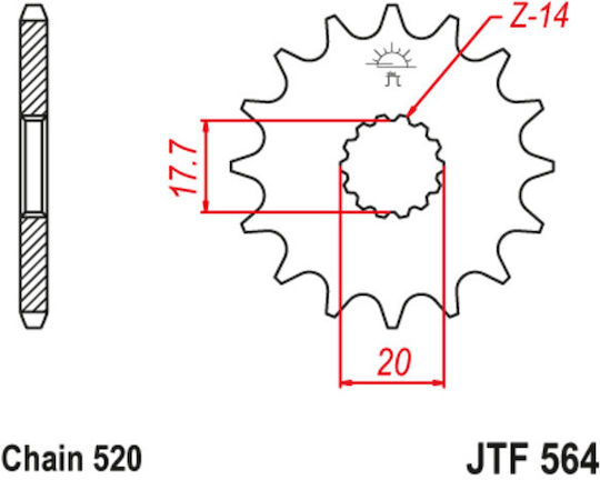 JT Sprockets Γρανάζι Μπροστά για Yamaha WR