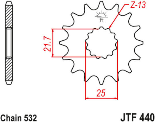 JT Sprockets Γρανάζι Μπροστά για BMW R 1100