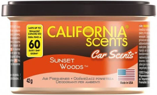 California Scents Car Air Freshener Can Console/Dashboard Sunset Woods 42gr