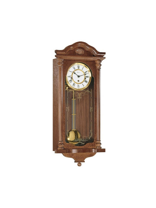 Εκκρεμές Γερμανικό Ρολόι Ξύλινο Antique Wall Clock Wooden Pendulum Brown 22x68cm