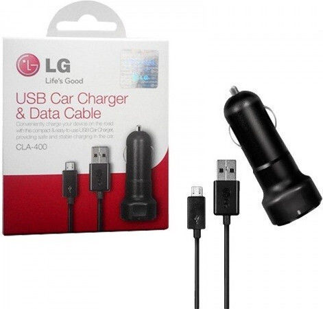 LG Auto-Ladegerät 1.5A mit einem Anschluss: 1xUSB mit Kabel Mikro-USB Schwarz Farbe