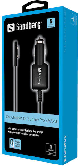 Sandberg Car Charger Surface Pro 3/4 Auto-Ladegerät 2.5A Schnellladung Schwarz Farbe